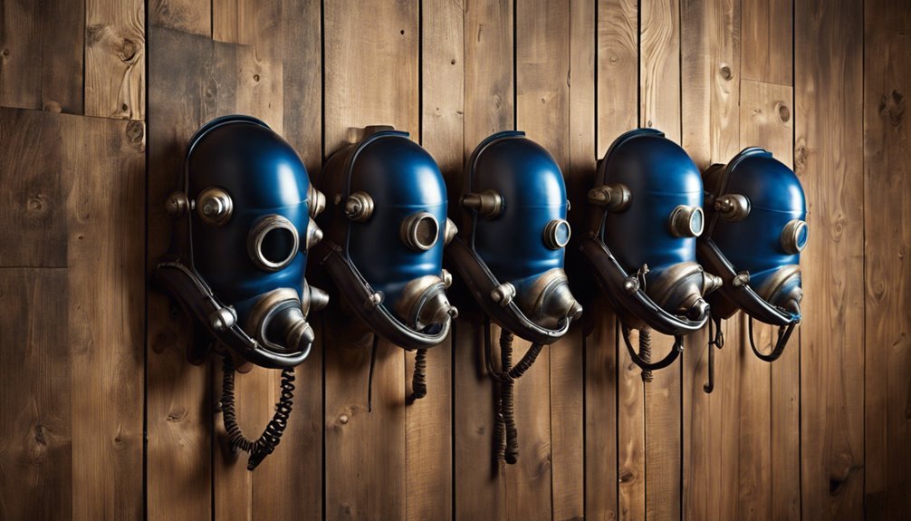 diving helmet storage hooks