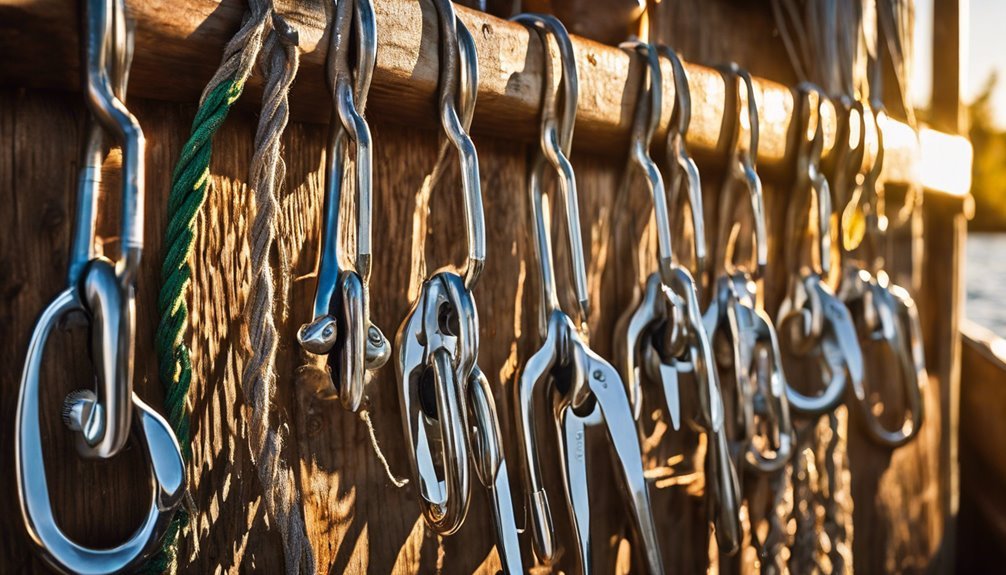 fishing gear hanging hooks