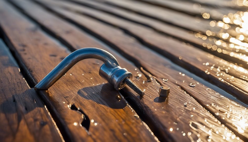 installing hooks on deck