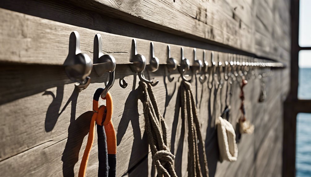 marine storage wall hooks