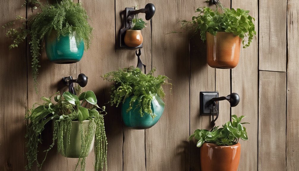 wall mounted potted plant organization