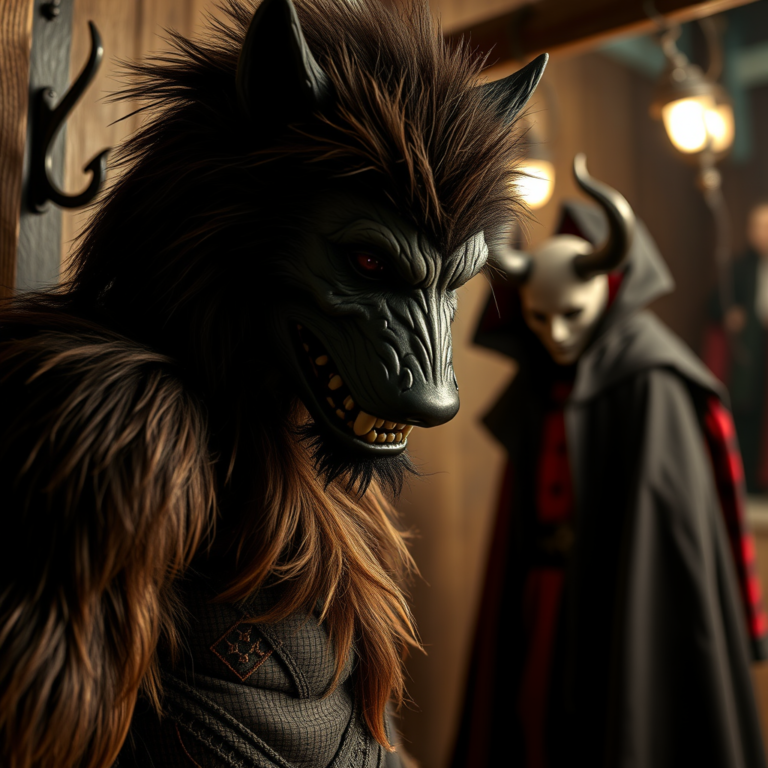 Organizing Werewolf and Vampire Costumes with Hanging Hooks