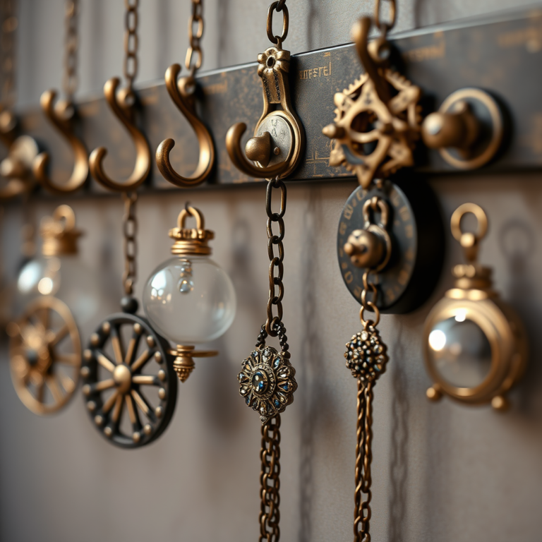 Hanging Hooks for Organizing Victorian-Era Mechanical Accessories