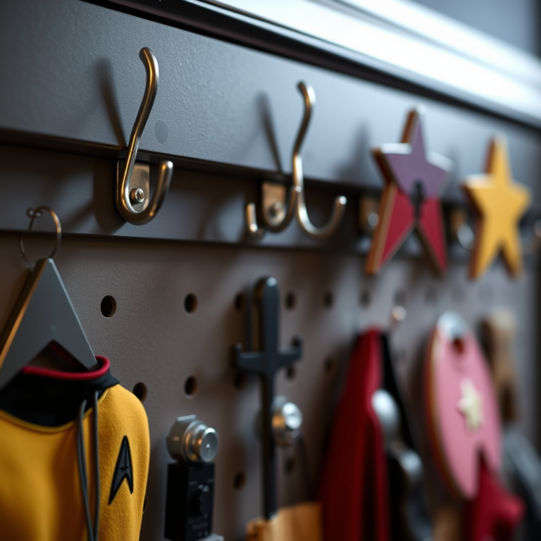 Hanging Hooks for Organizing Star Trek Memorabilia