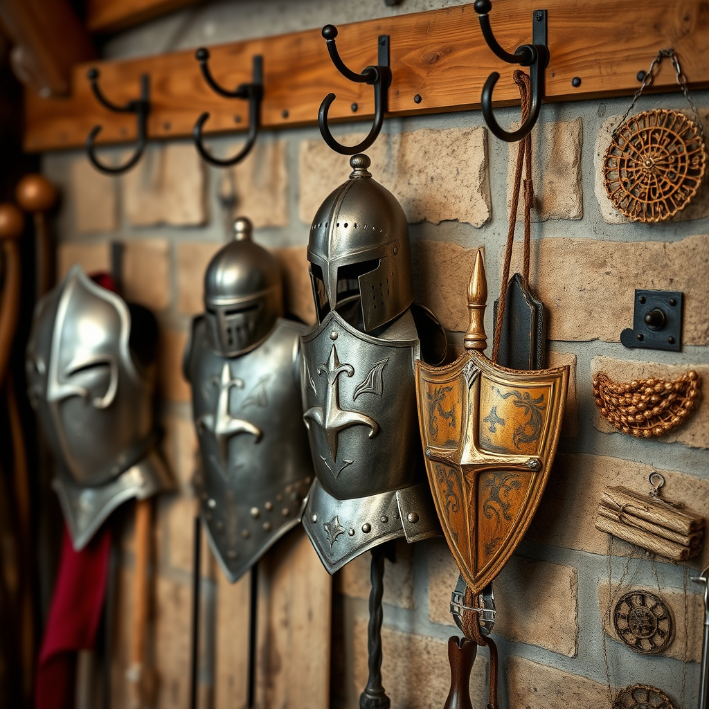 Types of Hooks for Armor Display - Hanging hooks for displaying knight armor sets