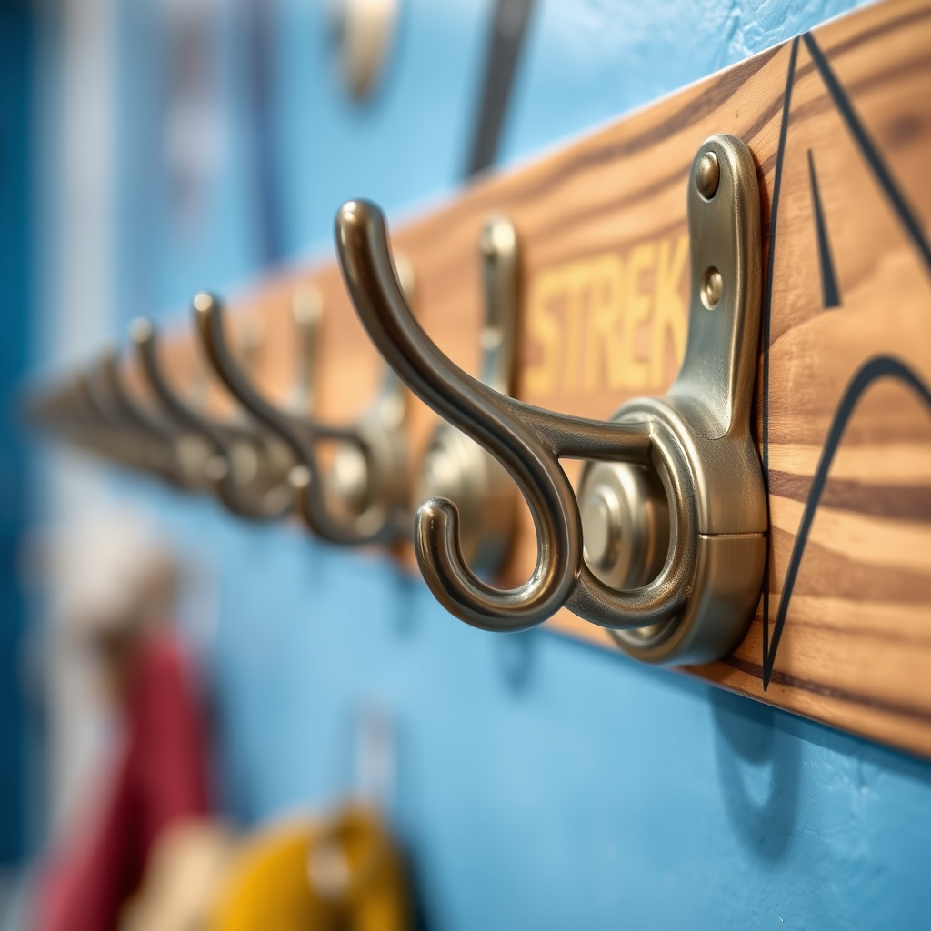 Creative Ways to Use Hooks - Hanging hooks for organizing Star Trek memorabilia
