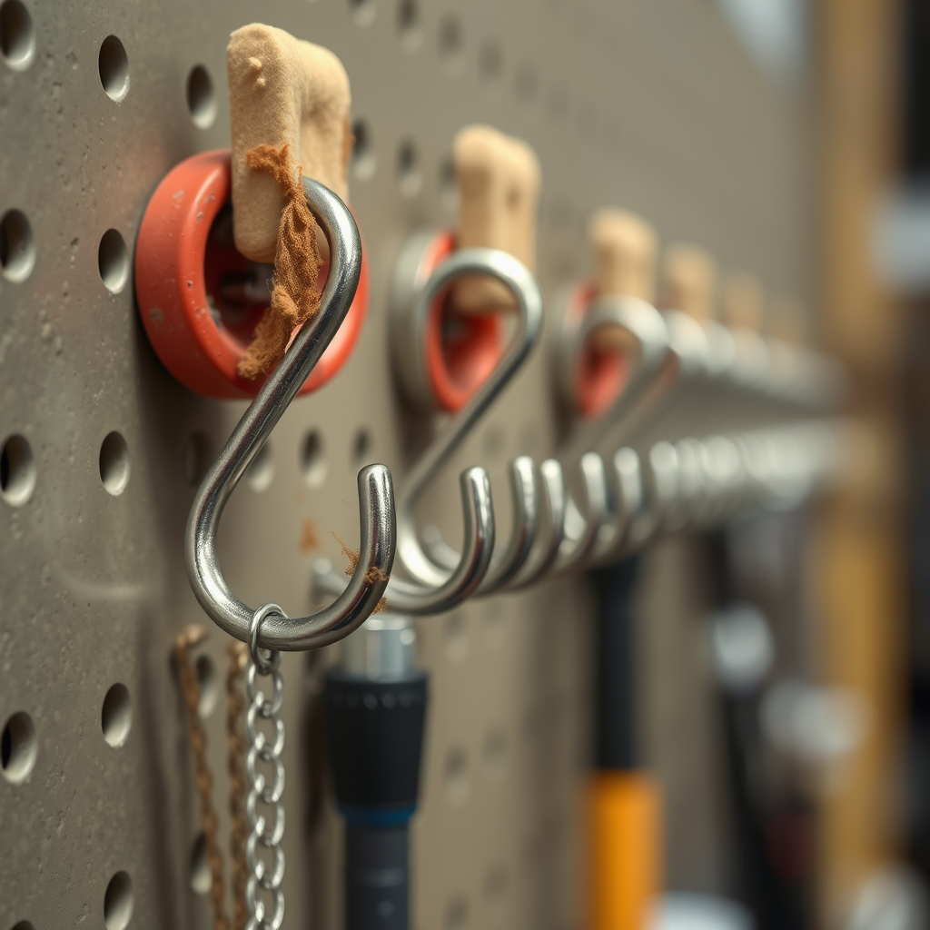 Organizing Gear Efficiently - Hanging hooks for organizing UFO sighting documentation gear