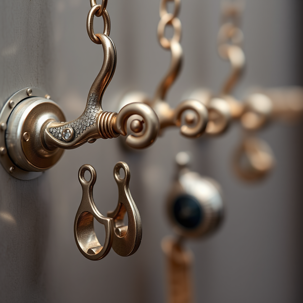 Mounting Techniques for Stability - Hanging hooks for organizing Victorian-era mechanical accessories