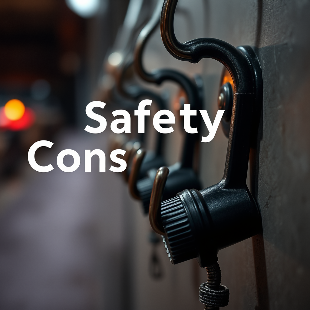 Safety Considerations - Hanging hooks for securing eerie fog machines