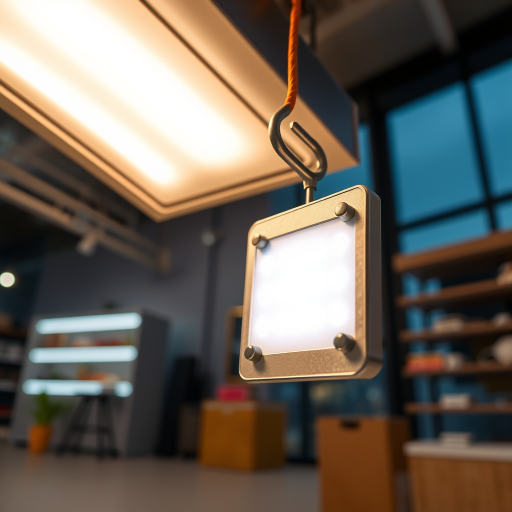 Choosing the Right Hooks for Your LED Panels - Hanging hooks for securing futuristic LED light panels