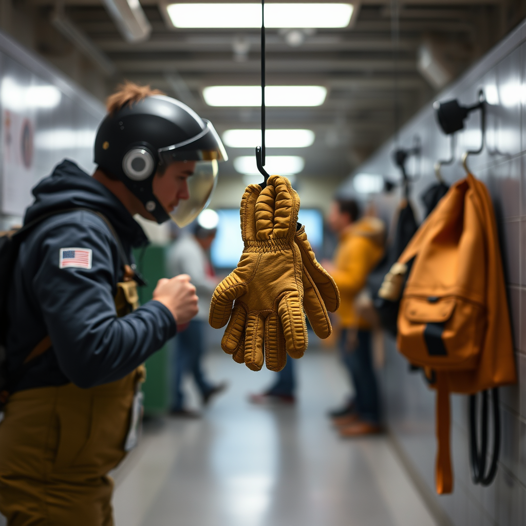 Benefits of Using Hanging Hooks - Hanging hooks for storing astronaut gloves and helmets