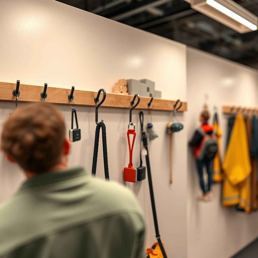 Benefits of Using Hanging Hooks - Hanging hooks for storing Mars rover simulation tools