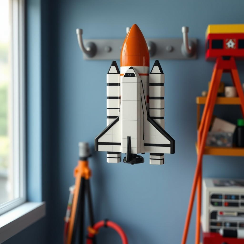 Best Locations for Hanging Hooks - Hanging hooks for storing space shuttle LEGO sets