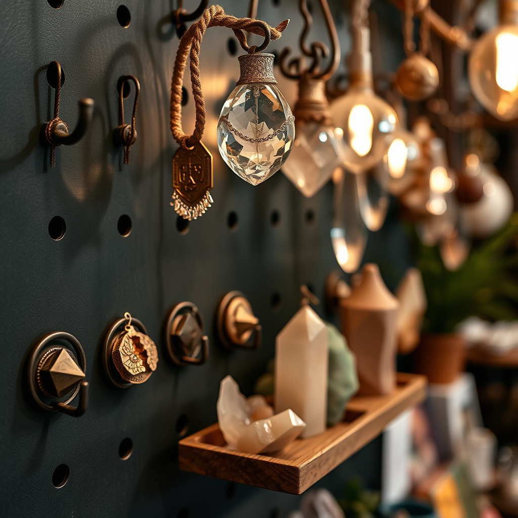 Creative Display Ideas - Hooks for displaying enchanted crystal collections