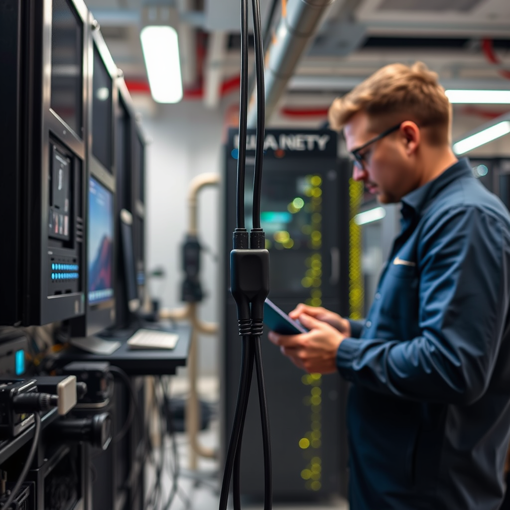 Cable Management Solutions - Hooks for organizing deep-learning supercomputer accessories