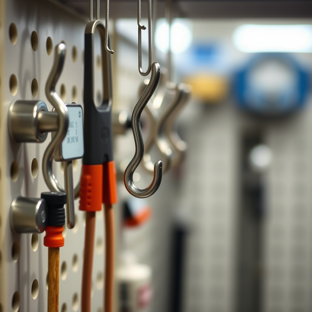 Organizing Your Equipment - Hooks for storing quantum mechanics lab equipment